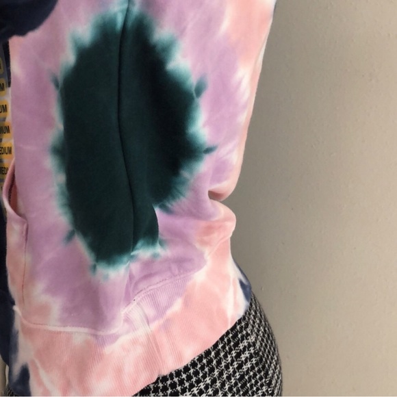 Wildfox Dark Navy Hoodie Kangaroo Pocket Tie Dye Pullover - Picture 9 of 15